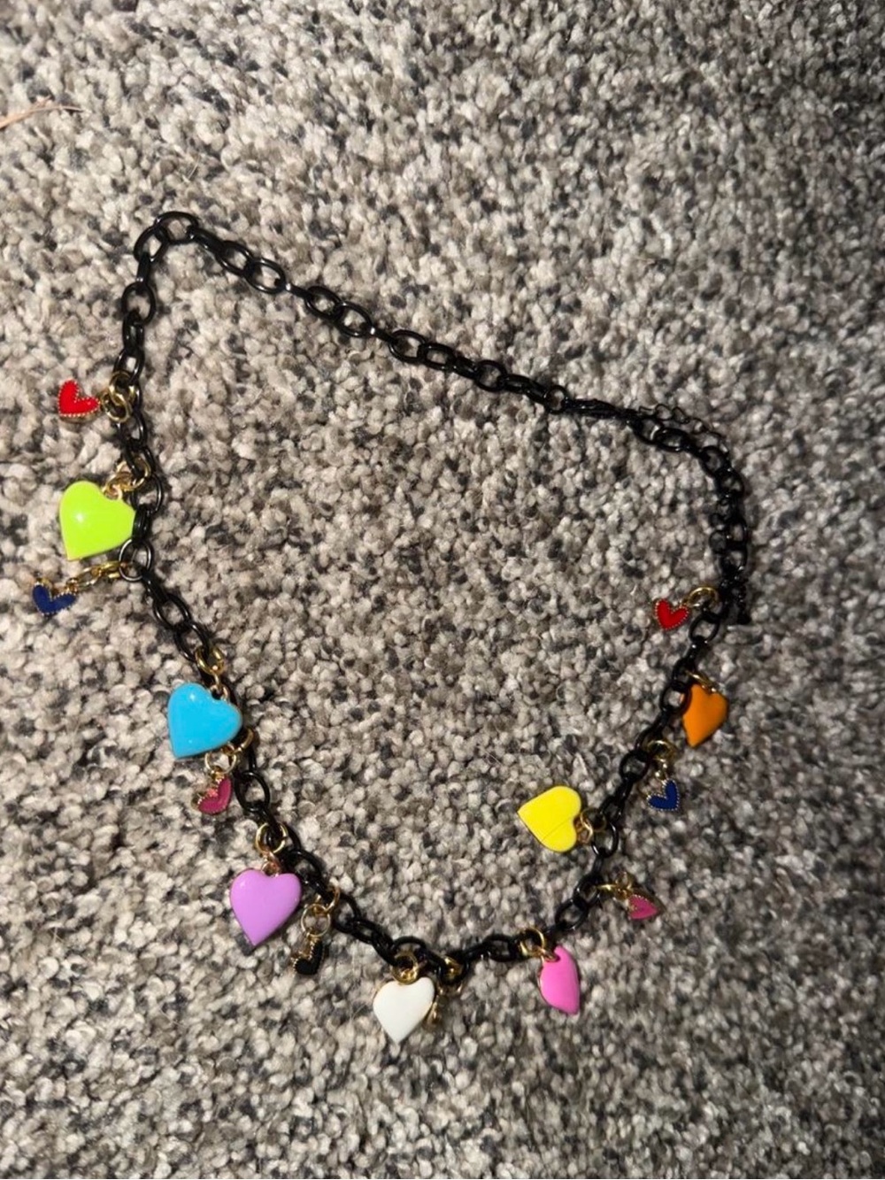 Handmade Multi-Color Heart Charm Necklace - Unbranded
